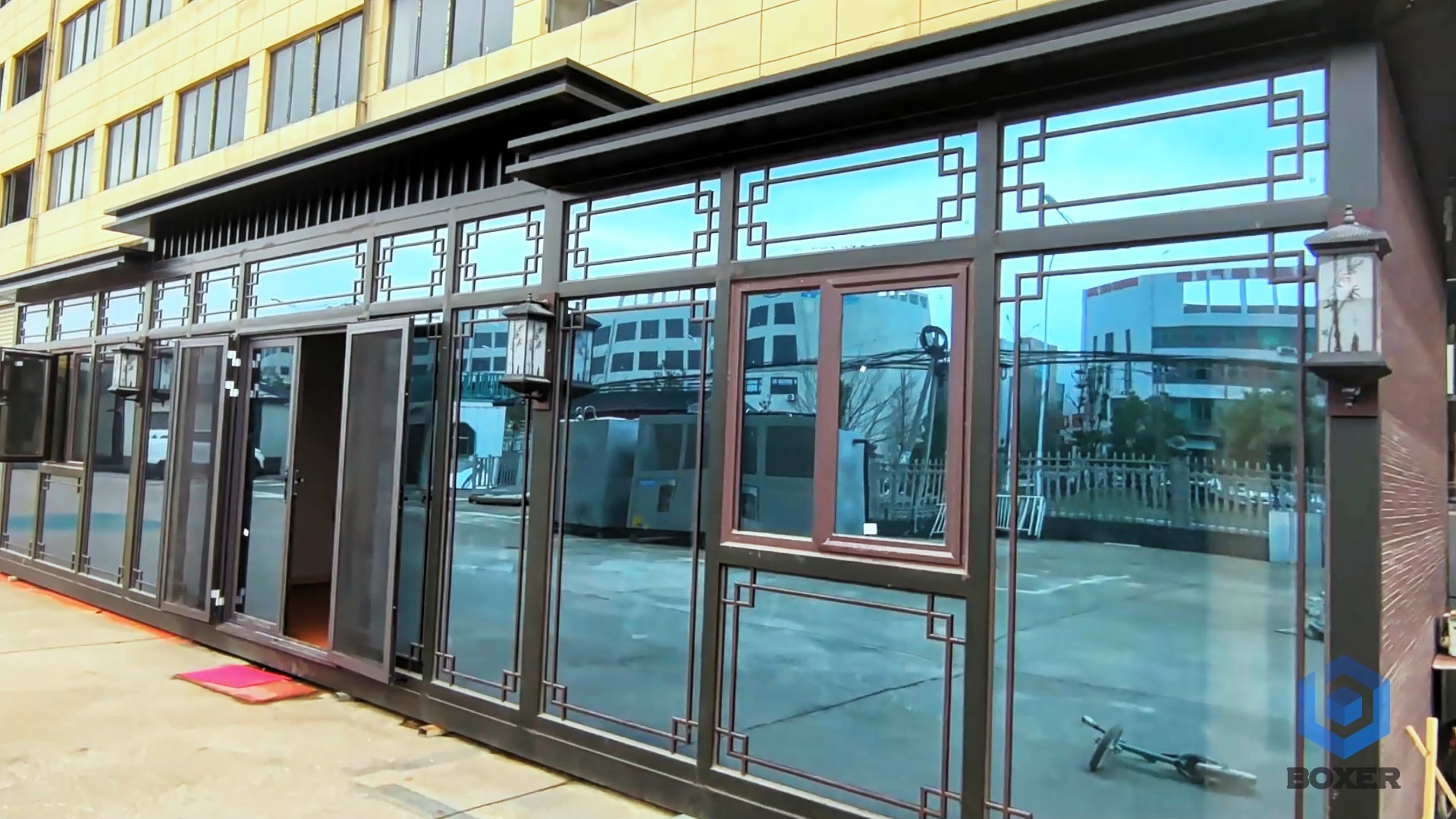 鋼結構中國風移動展廳辦公室項目實景-博客斯房屋案例